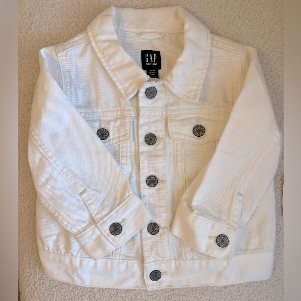 Gap icon white denim jacket (toddler)
